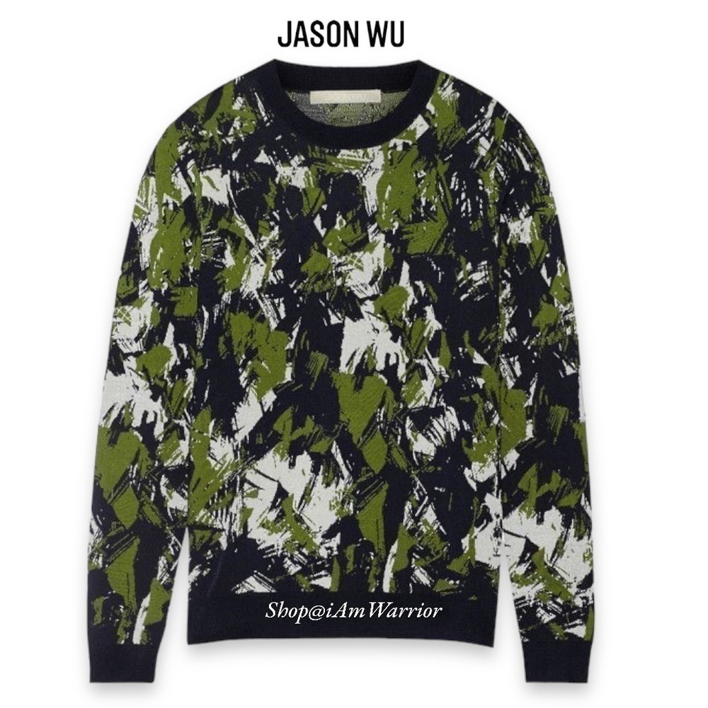 Jason Wu Abstract Crewneck Pullover In Navy, Basi… - image 4